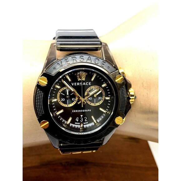 Versace Men's Watch VEZ700421 Icon Active Swiss Quartz Chronograph Gold … - Picture 10 of 14